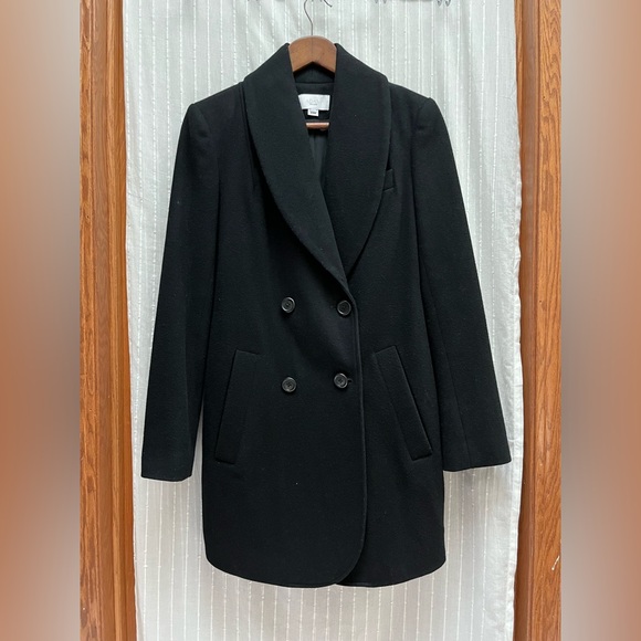 Adam Lippes Classic Black Pea Coat Size XS